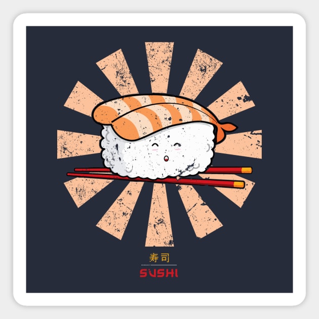 Happy Sushi Retro Japanese Magnet by Nova5